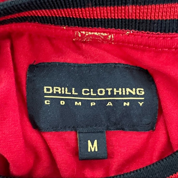 Drill Clothing - men’s red long sleeve metallic gold tiger print T-shirt - Picture 4 of 6